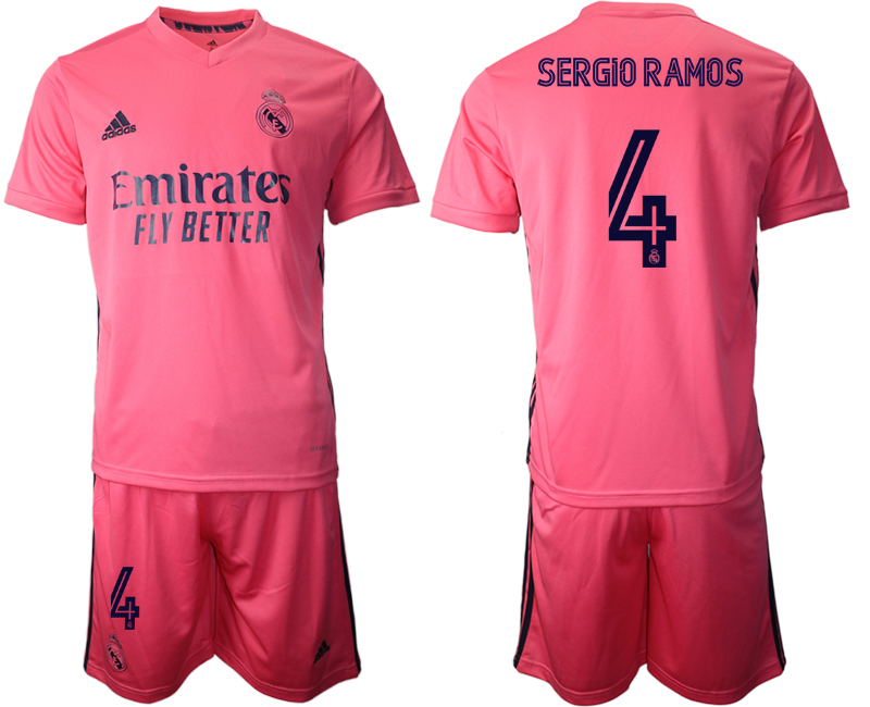 Men 2020-2021 club Real Madrid away #4 pink Soccer Jerseys->real madrid jersey->Soccer Club Jersey